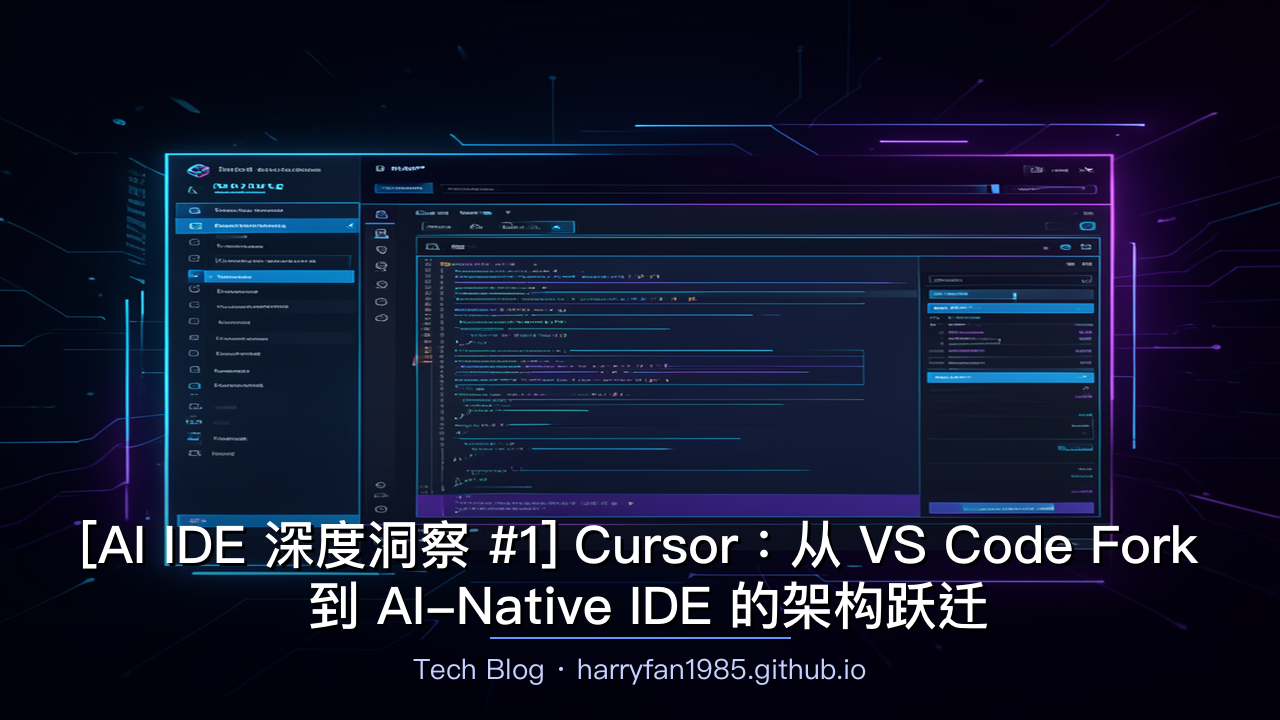 [AI IDE 深度洞察 #1] Cursor：从 VS Code Fork 到 AI-Native