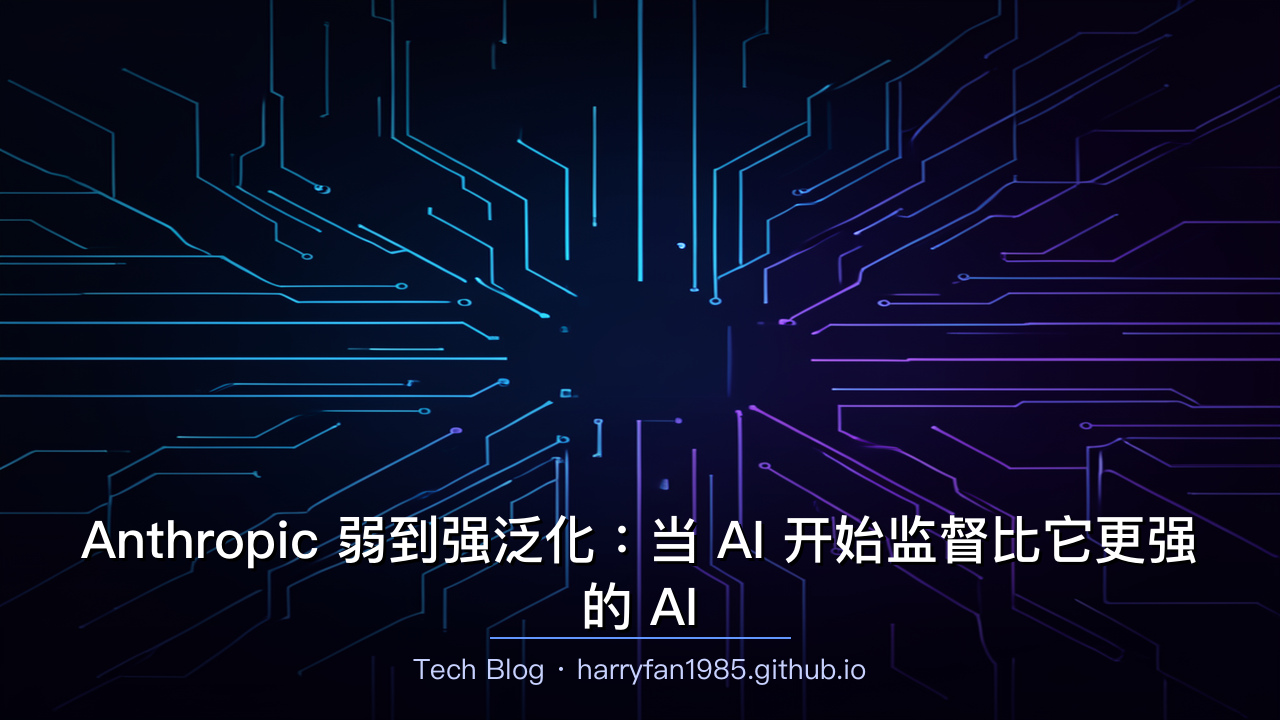 Anthropic 弱到强泛化:当 AI 开始监督比它更强的 AI