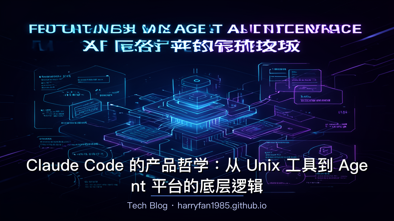 Claude Code 的产品哲学：从 Unix 工具到 Agent 平台的底层逻辑