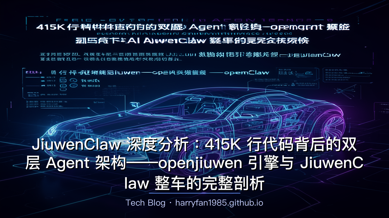 JiuwenClaw 深度分析:415K 行代码背后的双层 Agent 架构——openjiuwen