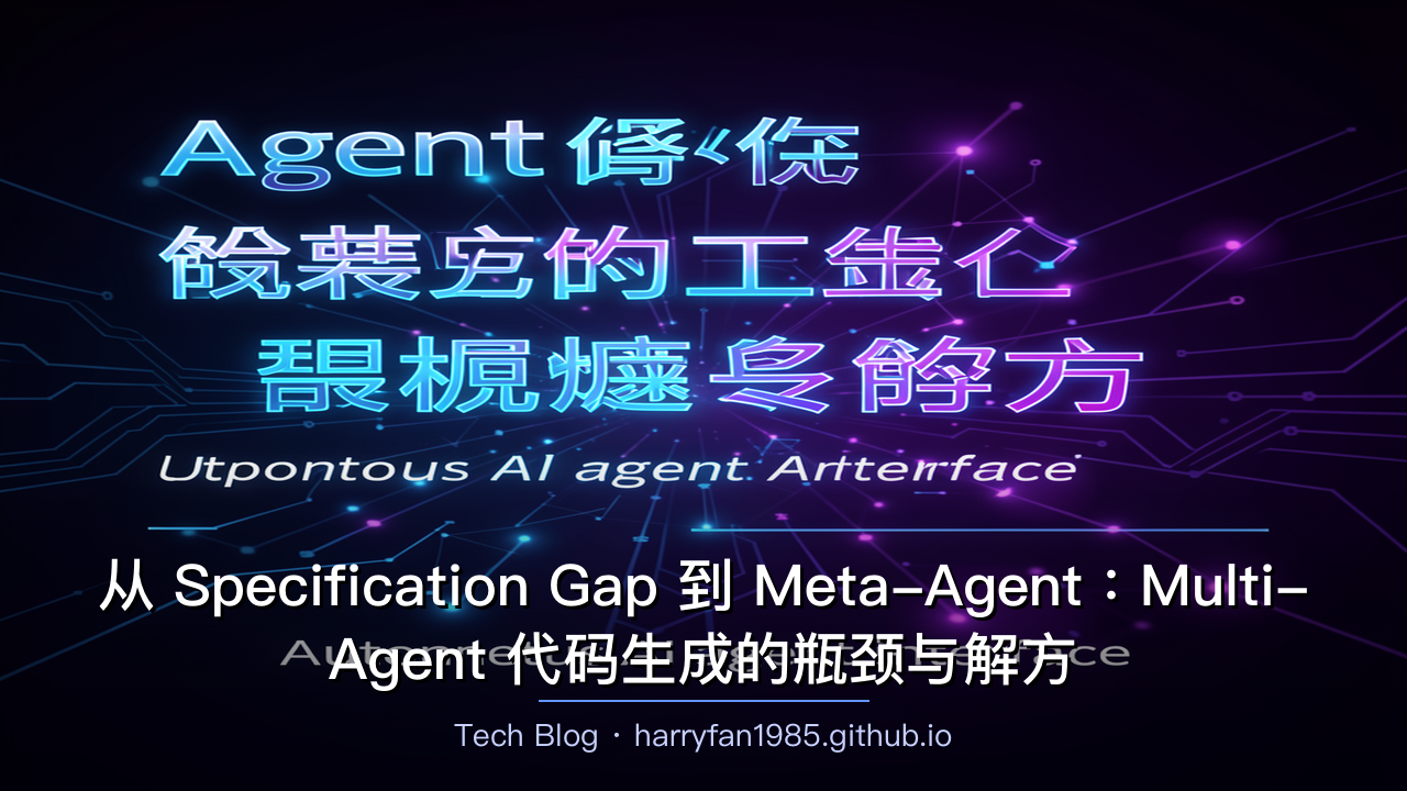 从 Specification Gap 到 Meta-Agent:Multi-Agent 代码生成的